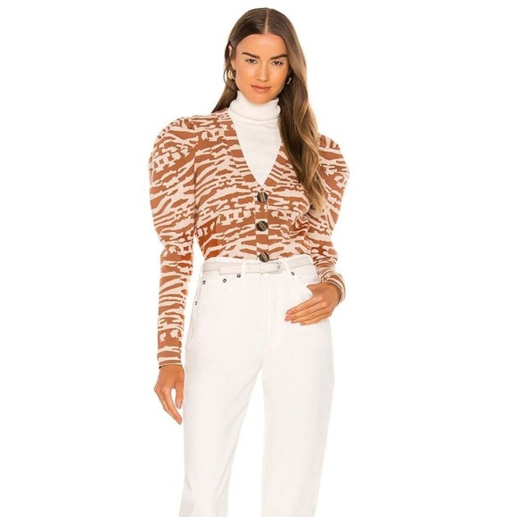 New Ulla Johnson Puff Sleeve Wool Rhea Cardigan Large - Picture 7 of 7